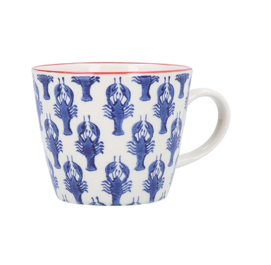 Navy Stoneware Lobster Mug