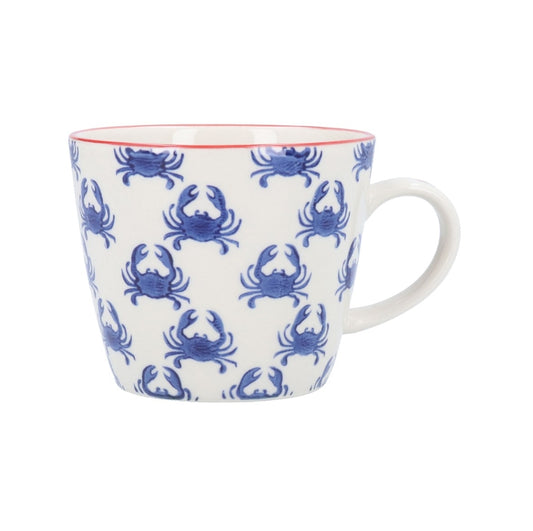 Navy Stoneware Crab Mug