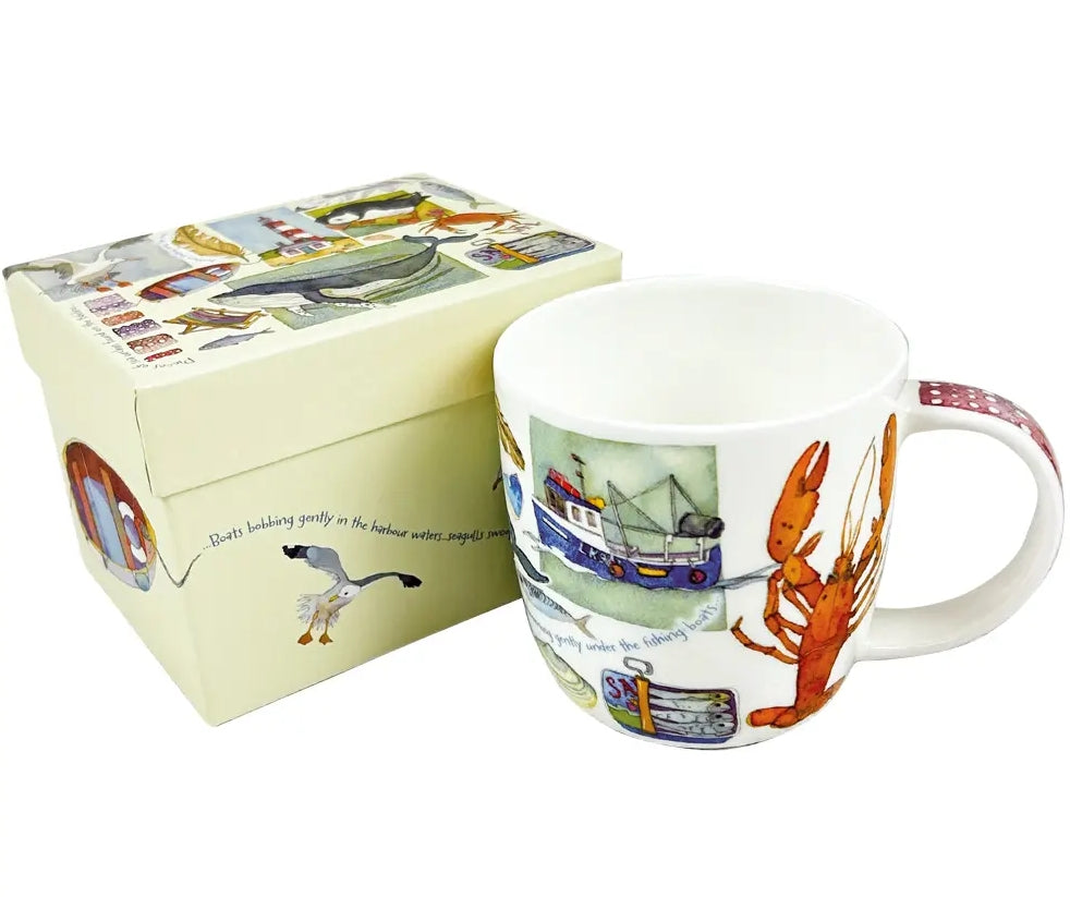 Emma Ball ‘Coastal Pieces’ Bone China Mug with Gift Box