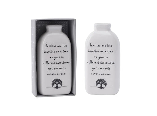 Families are like branches on a tree.....' Sentiment Flower Bud Vase
