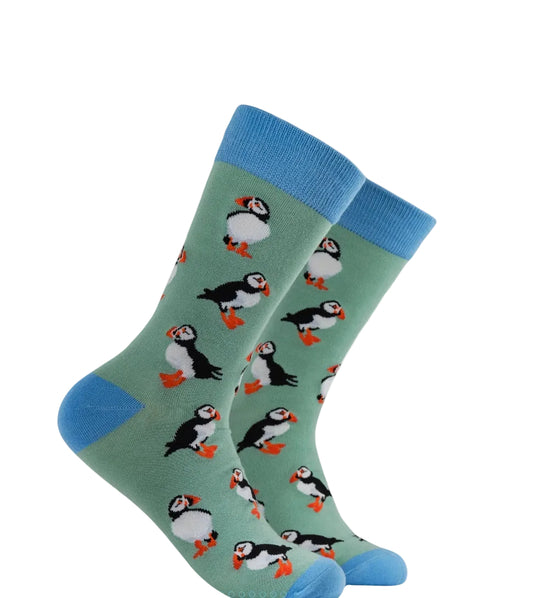 Soctopus, Huffin' and Puffin' Bamboo Socks, Size 4-8, (Euro 37 - 42)