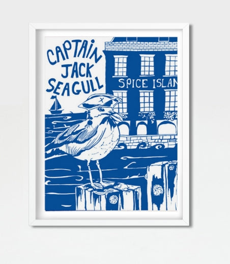 'Captain Jack Seagull' A3 Framed Art Print