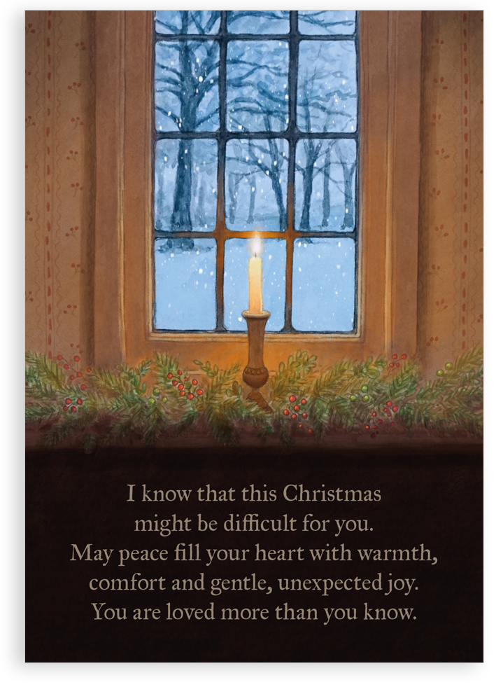 'Sending love at Christmas' Greetings Card