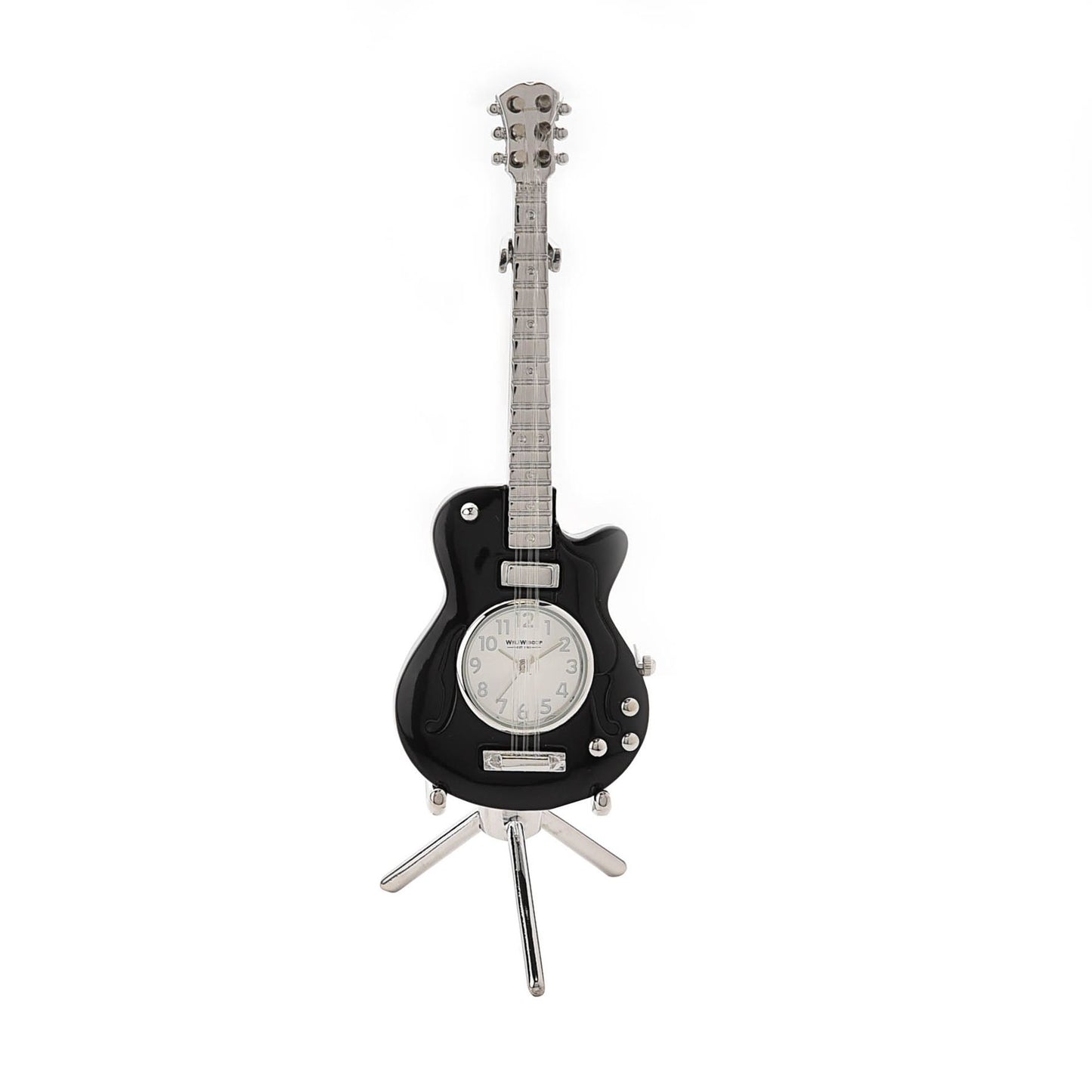 Miniature Black Guitar Clock