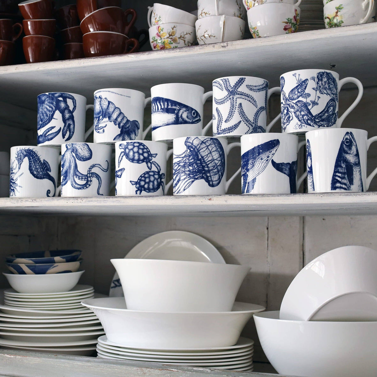 Bone China Seahorse Mug