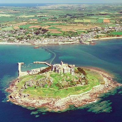 Aerial View of St Michael's Mount Greetings Card