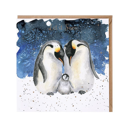 'A Family Christmas' Penguin Christmas Card