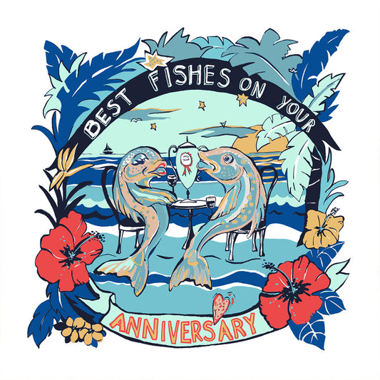 Anniversary Fishes Greetings Card