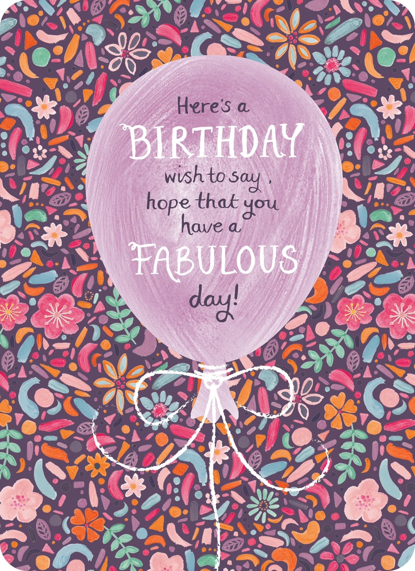 Balloon on Pattern Birthday Greetings Card