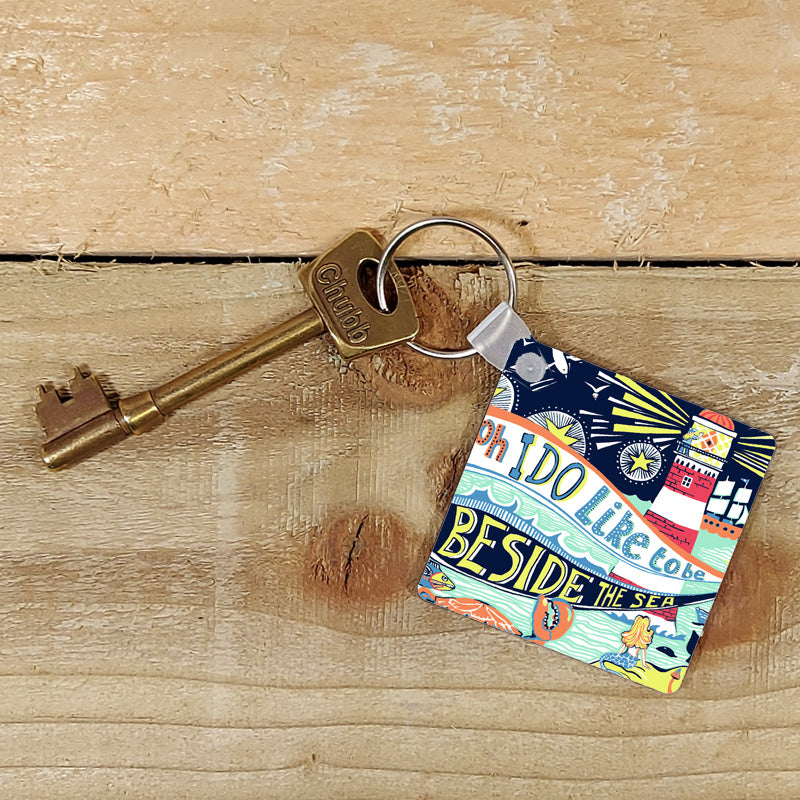 'Beside the Sea' Key Ring