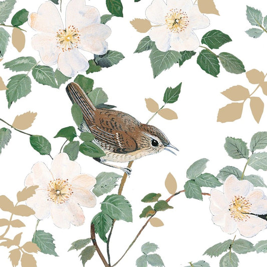 Countryside Blank Card - Bird in Flowers