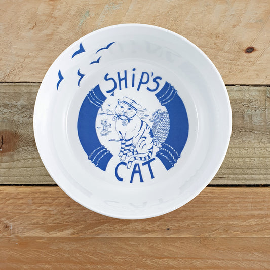 'Ships Cat' Hand Decorated Bone China Cat Bowl