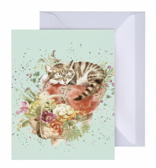 'Purrrfect Day' Miniature Greetings Card