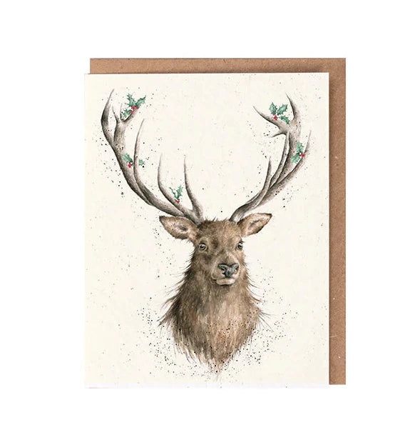 'Christmas Stag' Miniature Greetings Card