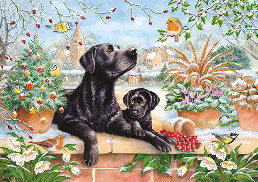 Christmas Lab & Pup - 1000 Piece Jigsaw