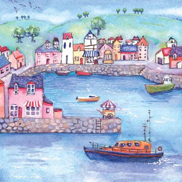 Colourful Harbour Greetings Card