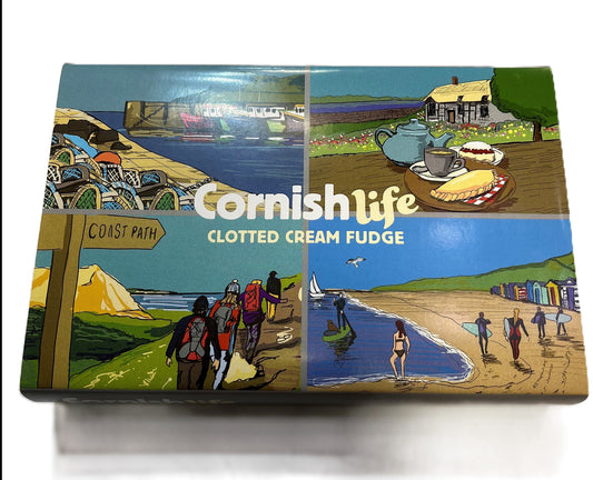 'Cornish Life' Cornwall Clotted Cream Fudge Box 300g
