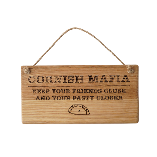 'Cornish Mafia.....' Oak Hanging Heart