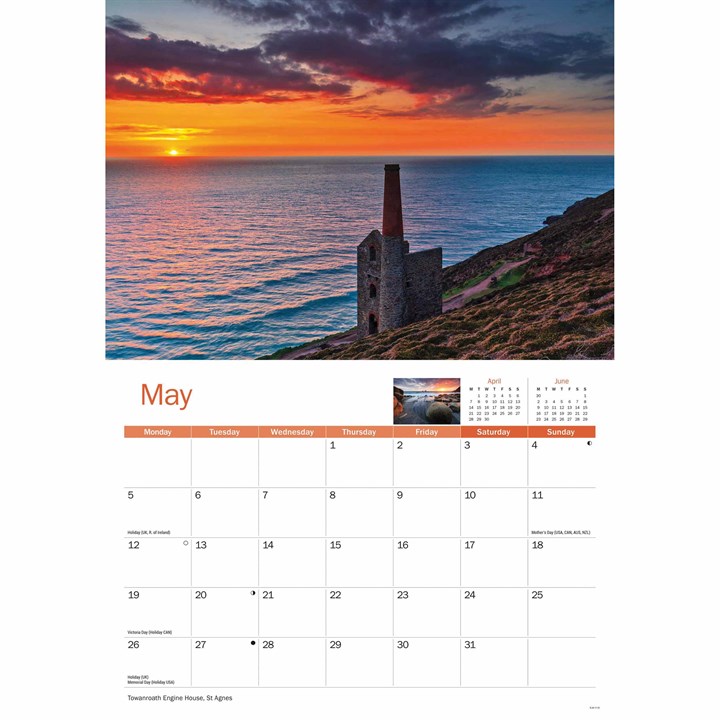 Cornish Sunsets, A4 Calendar 2025