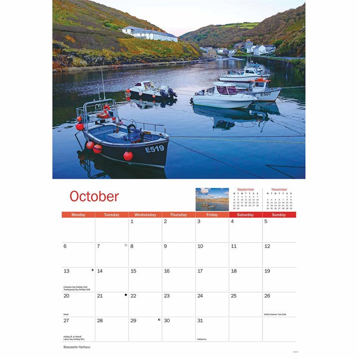 Cornwall, A4 Calendar 2025