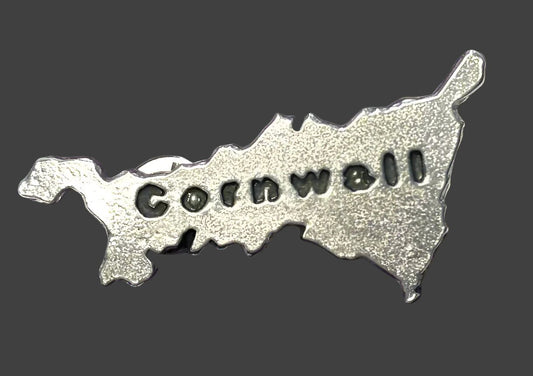 Cornish Pewter Cornwall Map Pin Badge