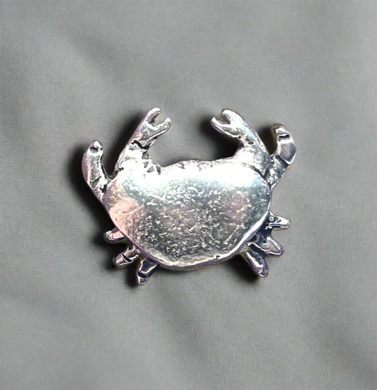 Cornish Pewter Crab Pin Badge
