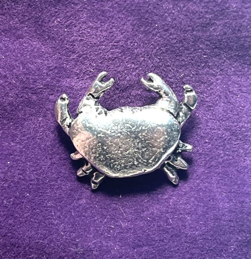 Cornish Pewter Crab Pin Badge