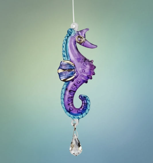 Fantasy Glass Seahorse - Purple