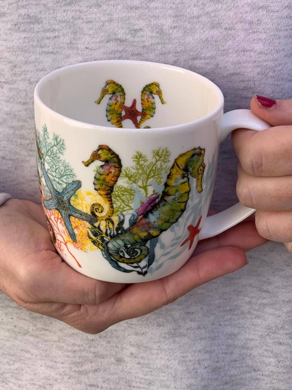 Seahorse Starfish Bone China Mug