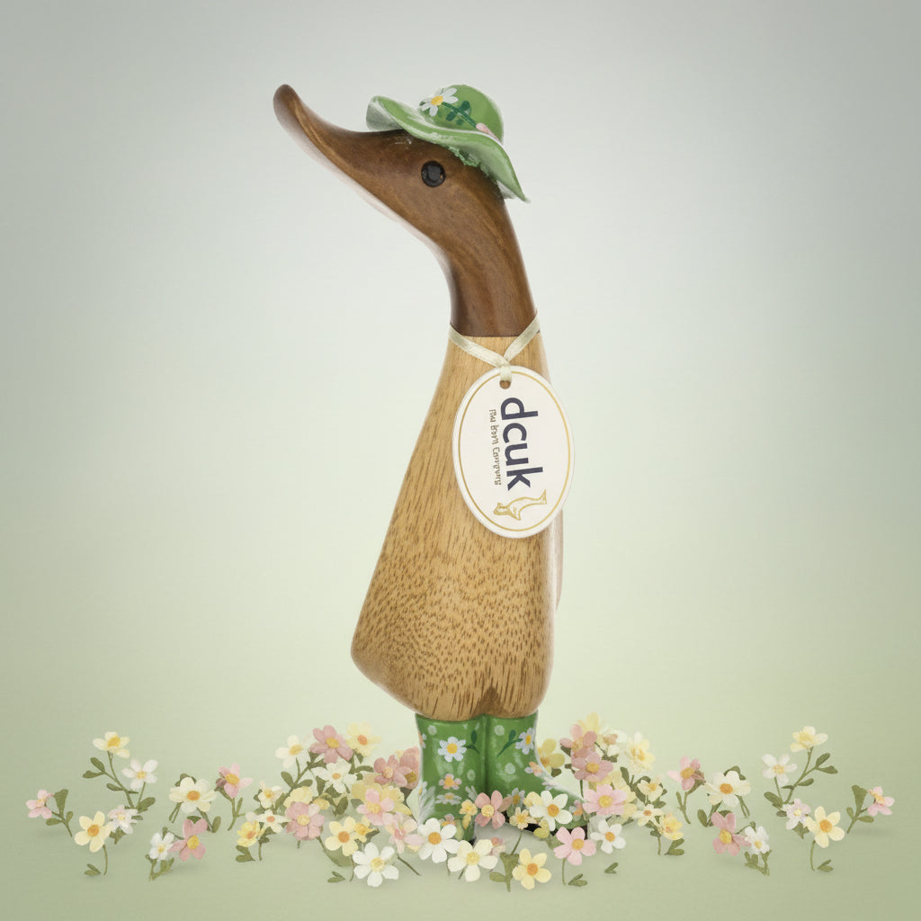 DCUK Green Floral Hat and Boots Duckling