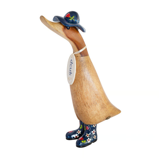 DCUK Navy Blue Floral Hat and Boots Duckling