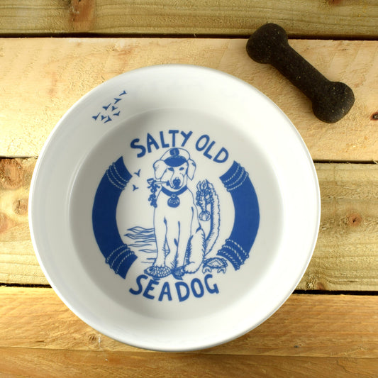 'Salty Sea Dog' Large Hand Decorated Bone China Dog Bowl