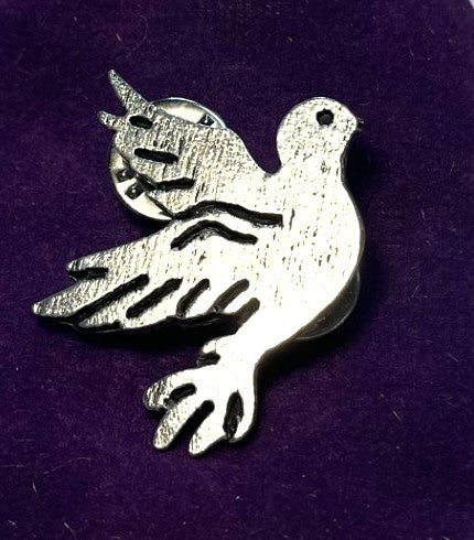 Cornish Pewter Dove of Peace Pin Badge