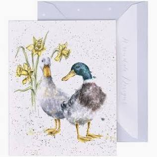 'Ducks and Daffs' Miniature Greetings Card