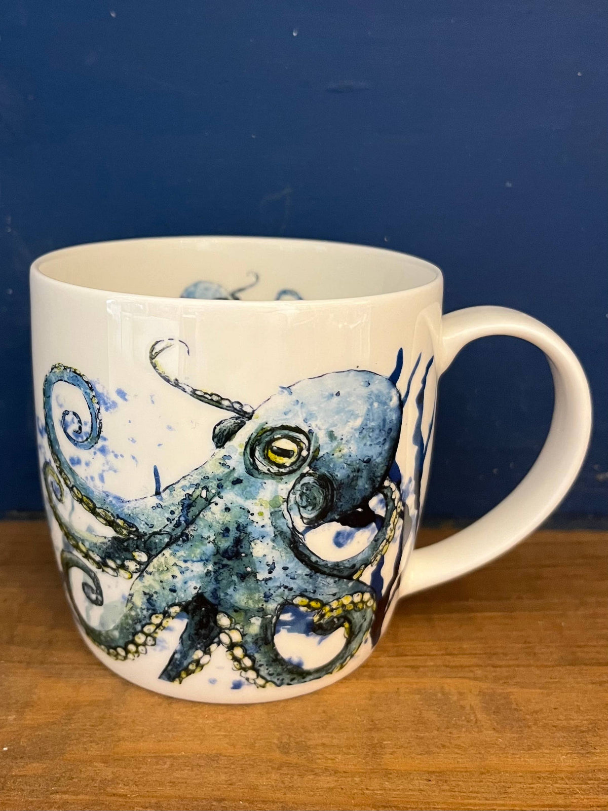 Blue Octopus Bone China Mug