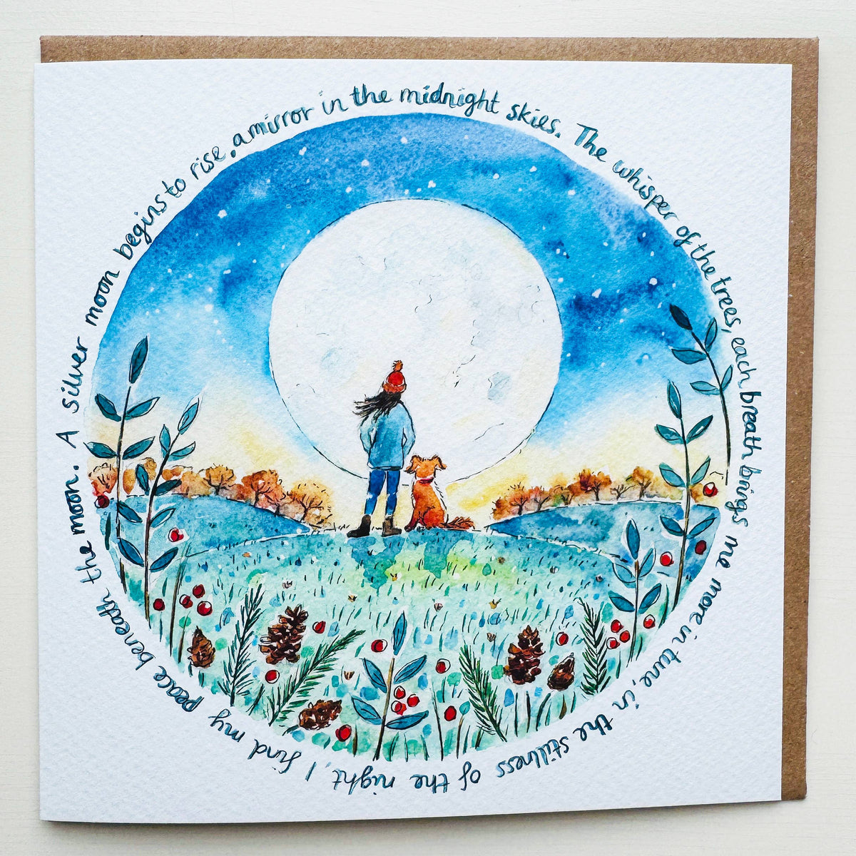 Beneath the Moon Nature Card by Janine Drayson