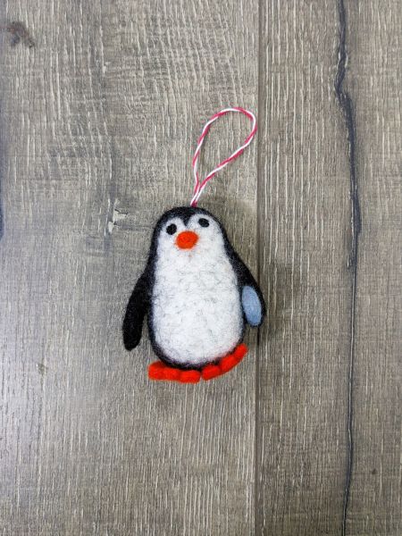 Handmade Hanging Felt Penguin, 100% Wool