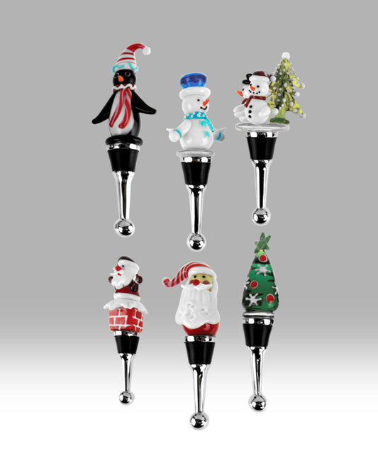 Glass Festive Bottle Stoppers