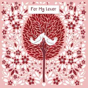 'For my Lover', Love Birds Card