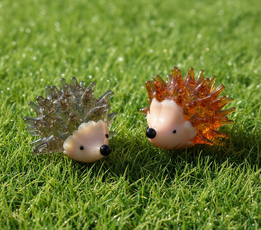 Glass Hedgehog, Grey or Orange