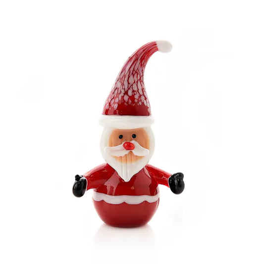 Objets d'Art Glass Christmas Santa Figurine, Boxed