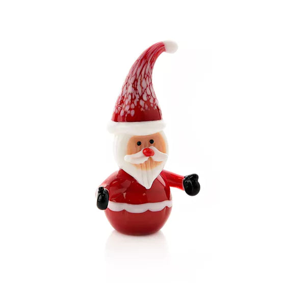 Objets d'Art Glass Christmas Santa Figurine, Boxed