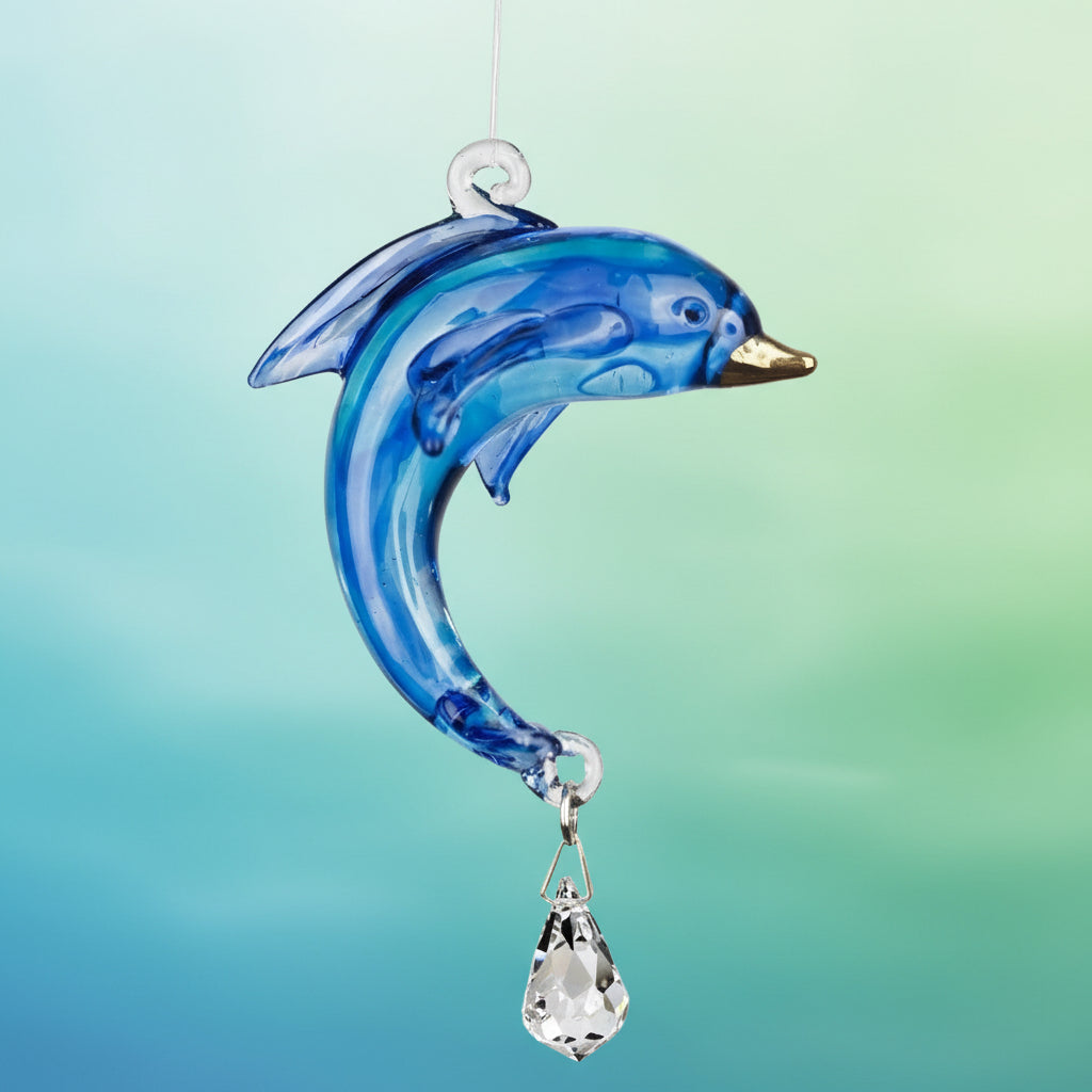 Fantasy Glass Dolphin, Sapphire