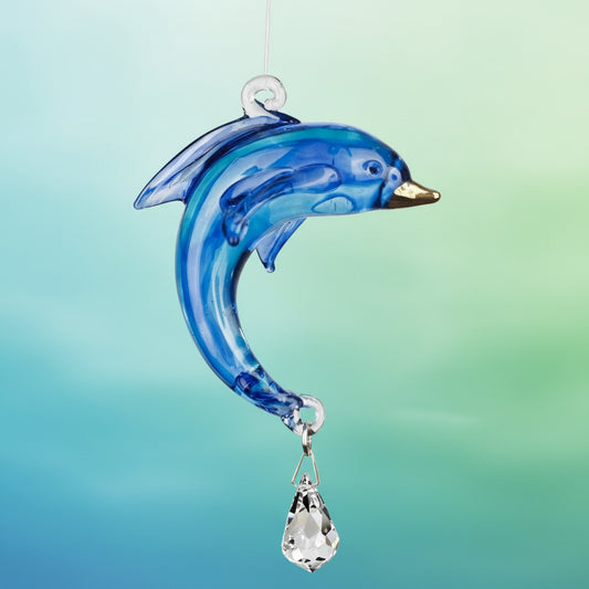 Fantasy Glass Dolphin, Sapphire