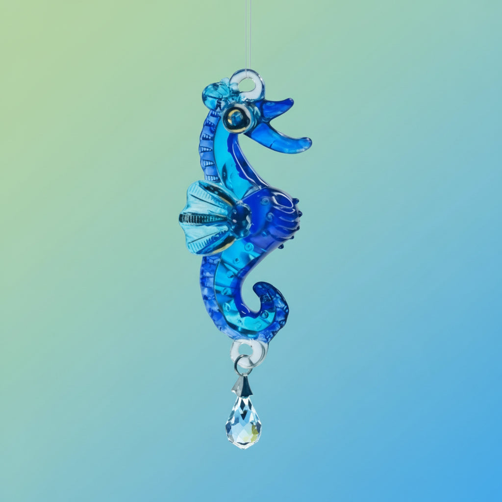 Fantasy Glass Seahorse - Sapphire