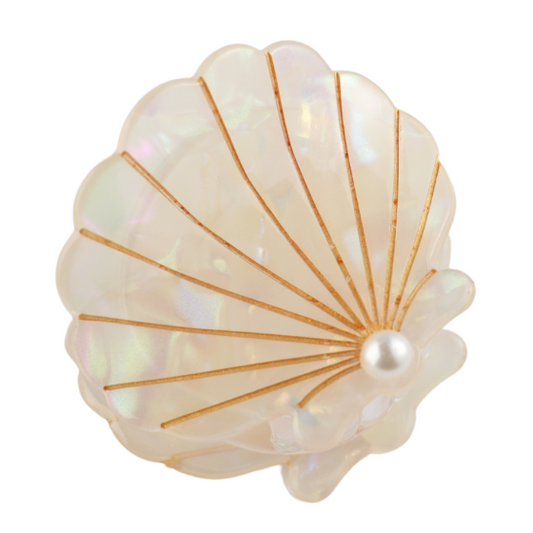 Shell Hair Claw Clip, Cream
