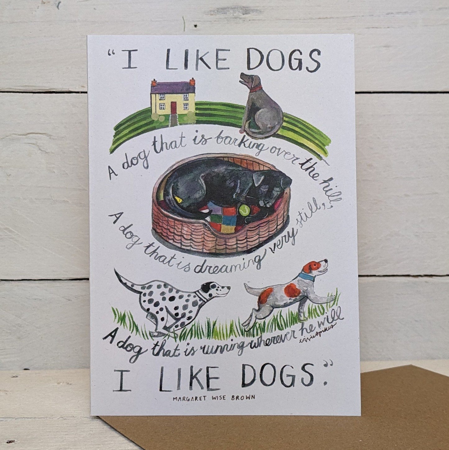 'I Like Dogs' Greetings Card