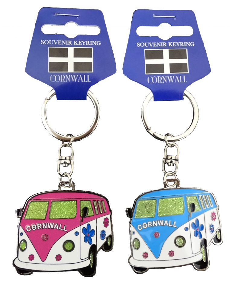 Campervan Keyring Pink/Blue