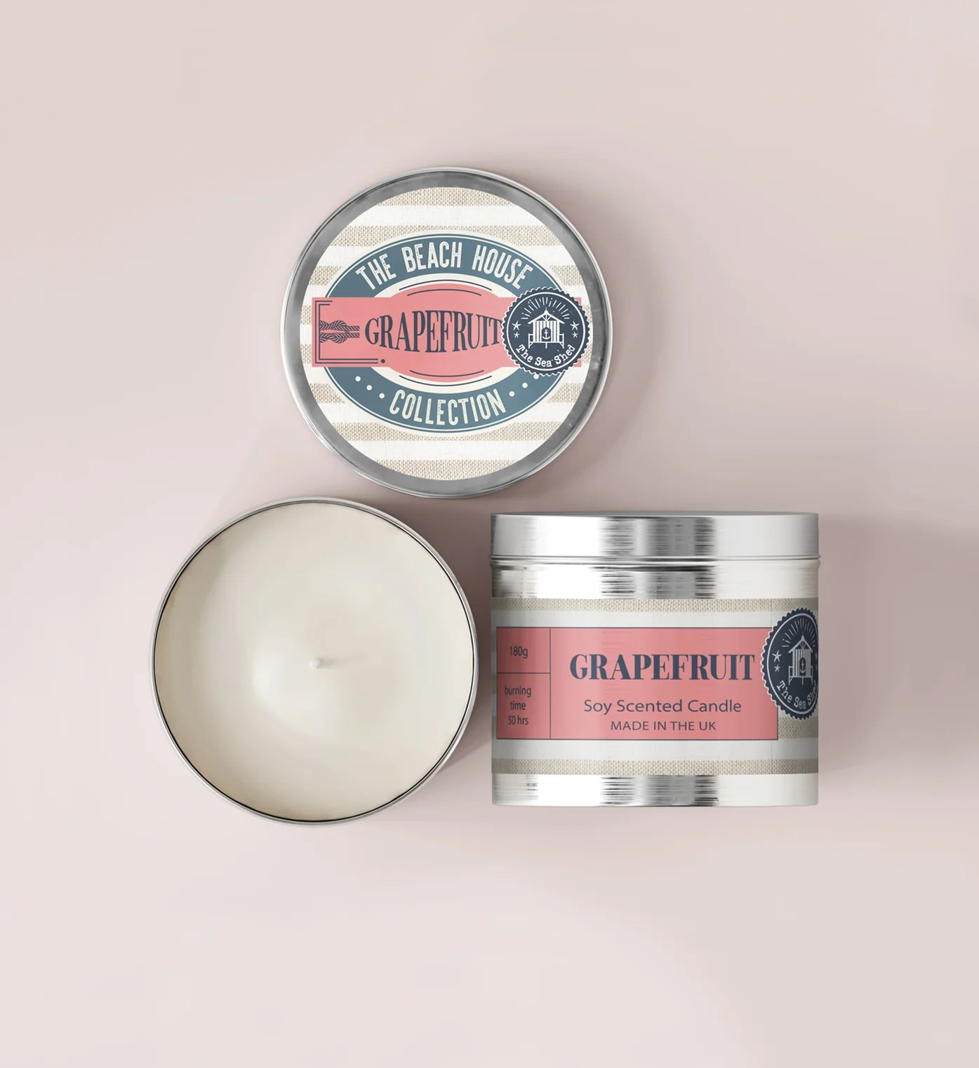 Grapefruit Scented Soy Candle Tin