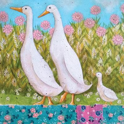 'Keeping Up' Geese Greetings Card